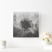 Valknut and Tree of Life Yggdrasil Quadratische Wanduhr (Zuhause)