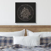 Valknut and Tree of Life Yggrdrasil Leinwanddruck (Insitu (Schlafzimmer))