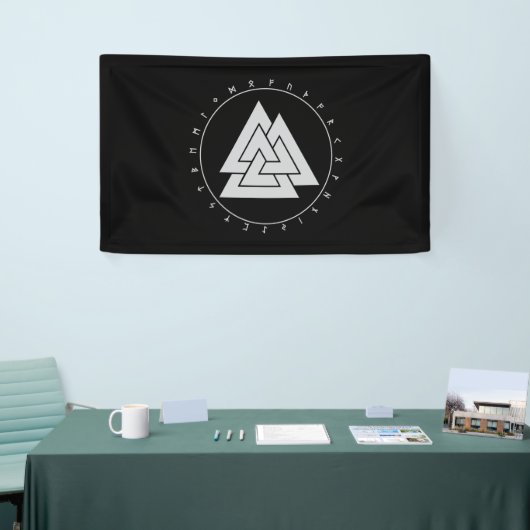 Valknut Circle Runes Banner (3'x5') (Messeveranstaltung)