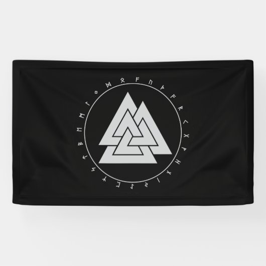 Valknut Circle Runes Banner (3'x5') (Horizontal)