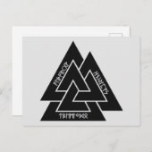 Valknut Etched Runes Postcard Postkarte (Vorne/Hinten)
