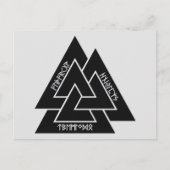 Valknut Etched Runes Postcard Postkarte (Vorderseite)