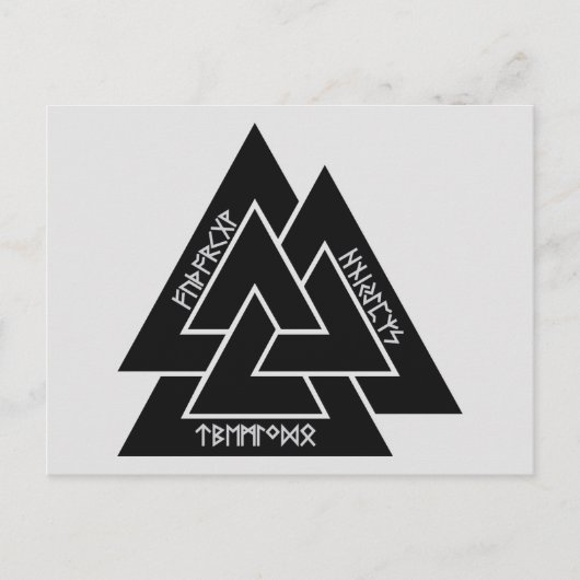 Valknut Etched Runes Postcard Postkarte (Vorderseite)