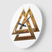 Valknut - Gold Große Wanduhr (Winkel)
