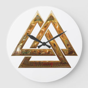 Valknut - gold große wanduhr