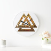 Valknut - Gold Große Wanduhr (Zuhause)