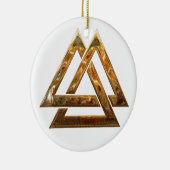 Valknut - Gold Keramikornament (Rechts)