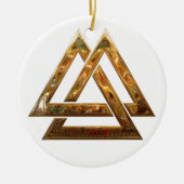 Valknut - Gold Keramikornament (Vorne)