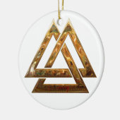 Valknut - Gold Keramikornament (Links)