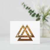 Valknut - Gold Postkarte (Stehend Vorderseite)