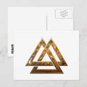 Valknut - Gold Postkarte (Vorne/Hinten)