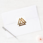 Valknut - Gold Quadratischer Aufkleber (Umschlag)
