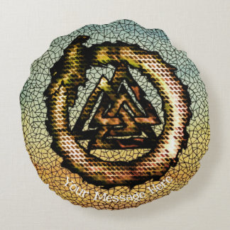 Valknut (Ouroboros) Rundes Kissen