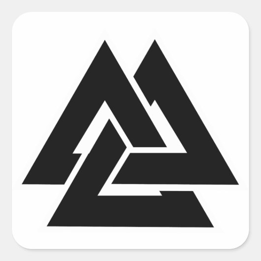 Valknut Quadratischer Aufkleber (Vorderseite)