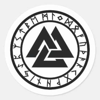 Valknut - Runenkreis Runder Aufkleber