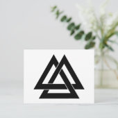 Valknut - Schwarz Postkarte (Stehend Vorderseite)