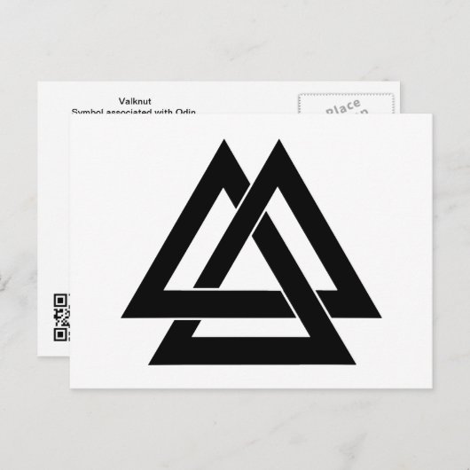 Valknut - Schwarz Postkarte (Vorne/Hinten)