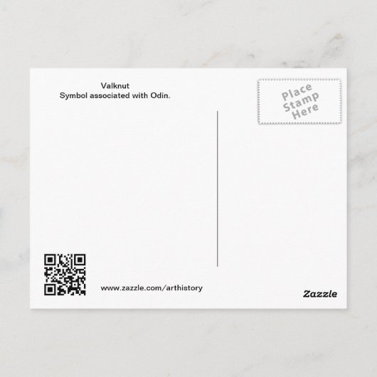 Valknut - Schwarz Postkarte (Rückseite)