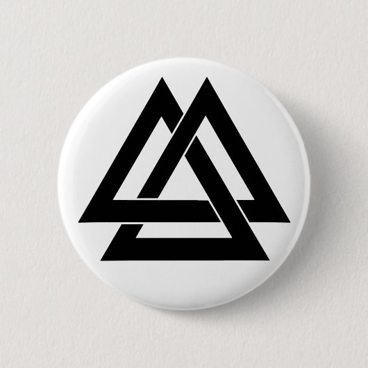 Valknut - Schwarzes Button (Vorderseite)