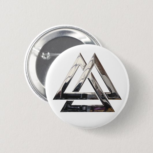 Valknut - silber button (Vorne & Hinten)