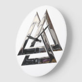 Valknut - silber große wanduhr (Winkel)