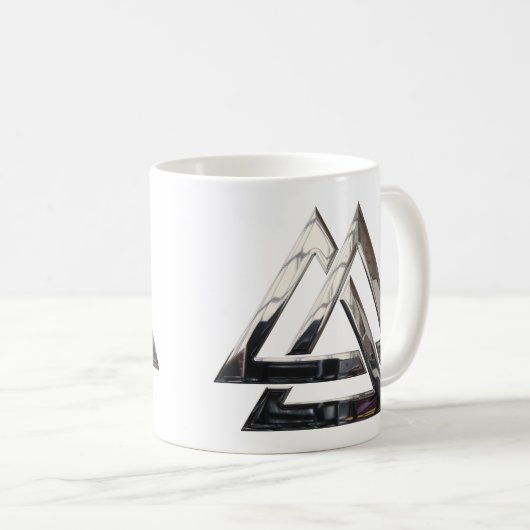 Valknut - silber kaffeetasse (VorderseiteRechts)