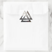 Valknut - silber quadratischer aufkleber (Tasche)
