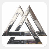 Valknut - silber quadratischer aufkleber (Vorderseite)
