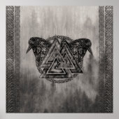Valknut Symbol and Ravens Poster (Vorne)