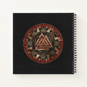 Valknut Symbol Black and Red Leather and gold Notizblock (Rückseite)