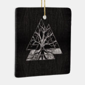 Valknut Symbol und Baum des Lebens - Yggdrasil Keramikornament (Rechts)