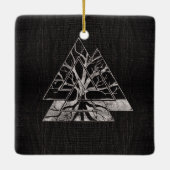 Valknut Symbol und Baum des Lebens - Yggdrasil Keramikornament (Rückseite)