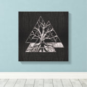 Valknut Symbol und Baum des Lebens - Yggdrasil Leinwanddruck (Insitu (Holzboden))