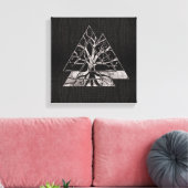 Valknut Symbol und Baum des Lebens - Yggdrasil Leinwanddruck (Insitu (Wohnzimmer))