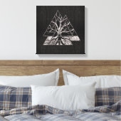 Valknut Symbol und Baum des Lebens - Yggdrasil Leinwanddruck (Insitu (Schlafzimmer))