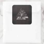 Valknut Symbol und Baum des Lebens - Yggdrasil Quadratischer Aufkleber (Tasche)