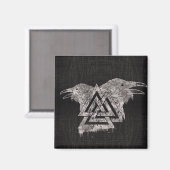 Valknut Symbol und Raven Magnet (Vorderseite/Rückseite)