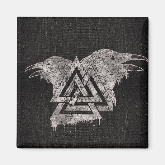 Valknut Symbol und Raven Magnet (Vorne)