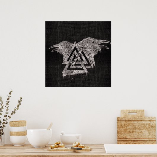 Valknut Symbol und Raven Poster (Küche)