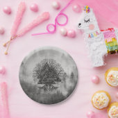 Valknut und Baum des Lebens Yggdrasil Pappteller (Party)