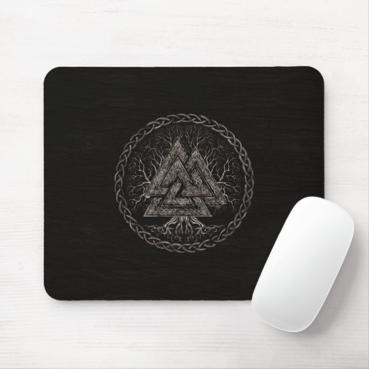 Valknut und Baum des Lebens Yggrdrasil Mousepad (Mit Mouse)