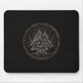 Valknut und Baum des Lebens Yggrdrasil Mousepad (Vorne)