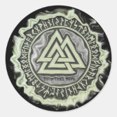 Valknut (vertrocknet) runder aufkleber (Vorderseite)