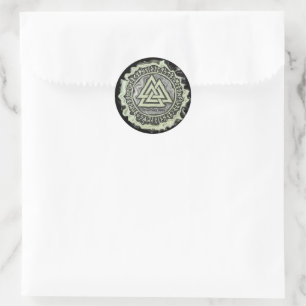 Valknut (vertrocknet) runder aufkleber