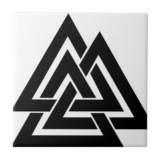Valknut Viking Skandinavier-nordisches Fliese (Vorderseite)