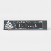 Valknut~ (Wavy) Schreibtischnamensplakette (Vorderseite )