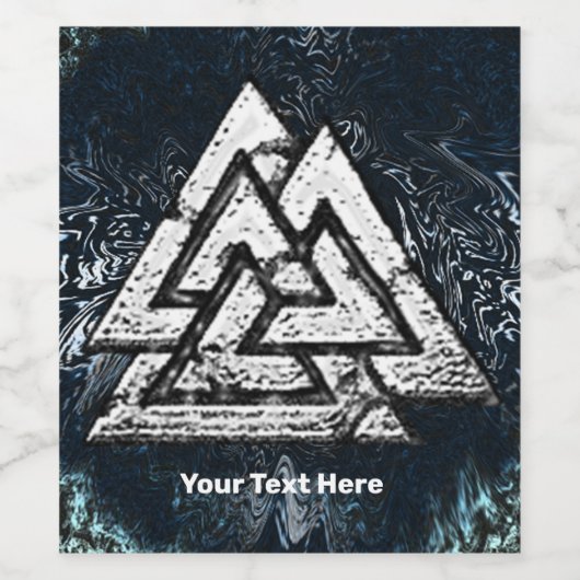 Valknut~ (Wavy) Weinetikett (Einzelnes Label)