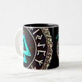 Valknut (Winding) Zwei-Tonen-Kaffeepause Tasse (Vorderseite Links)