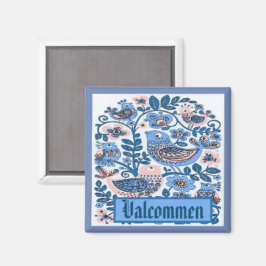 Valkomen, Schweden, Text bearbeiten Magnet (Vorderseite/Rückseite)