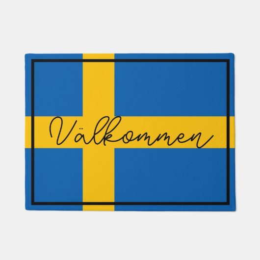 Välkommen Custom Swedish Flag Family Name Fußmatte (Vorderseite)